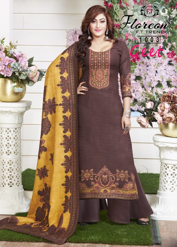 Floreon Geet Festive Embroidery Wear Winter Dress Material Collection